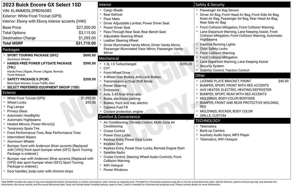 used 2023 Buick Encore GX car, priced at $20,500