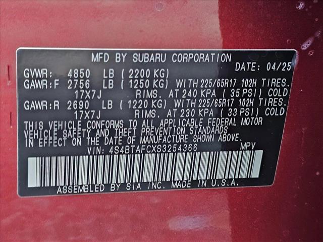 new 2025 Subaru Outback car, priced at $35,613