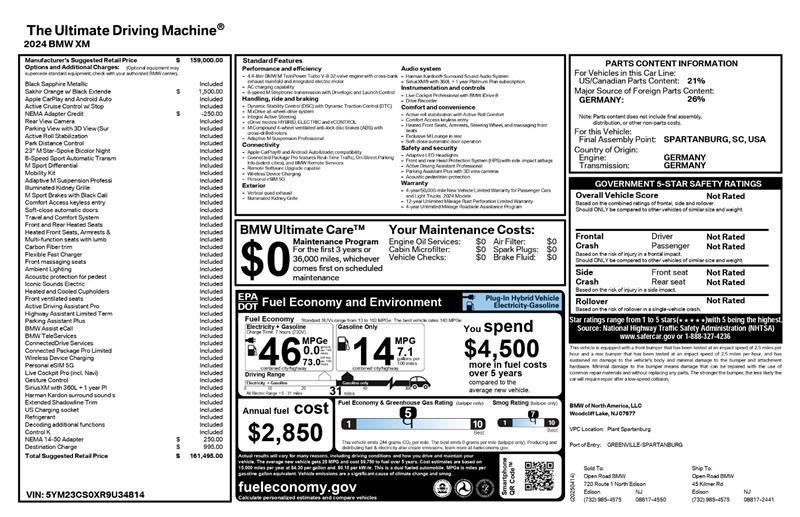 used 2024 BMW XM car, priced at $80,995
