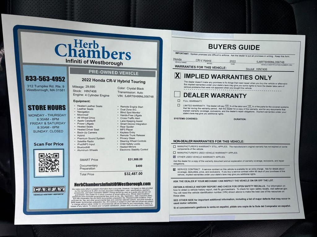 used 2022 Honda CR-V Hybrid car, priced at $31,343