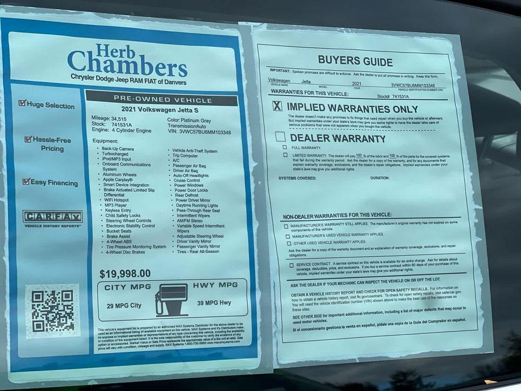 used 2021 Volkswagen Jetta car, priced at $16,887