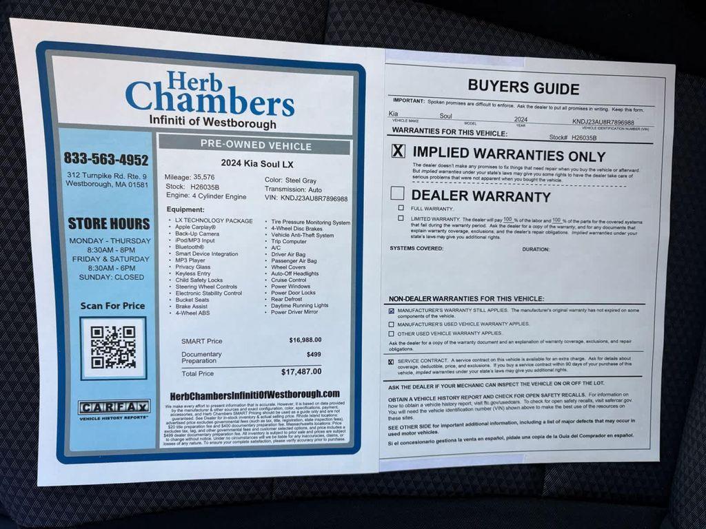 used 2024 Kia Soul car, priced at $16,467