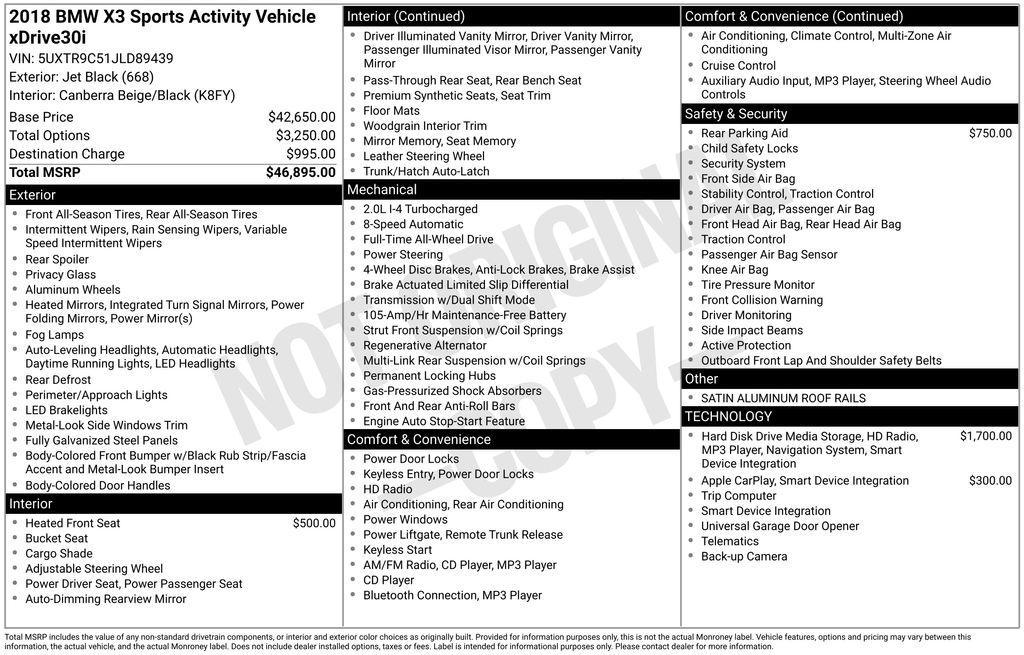 used 2018 BMW X3 car, priced at $12,998