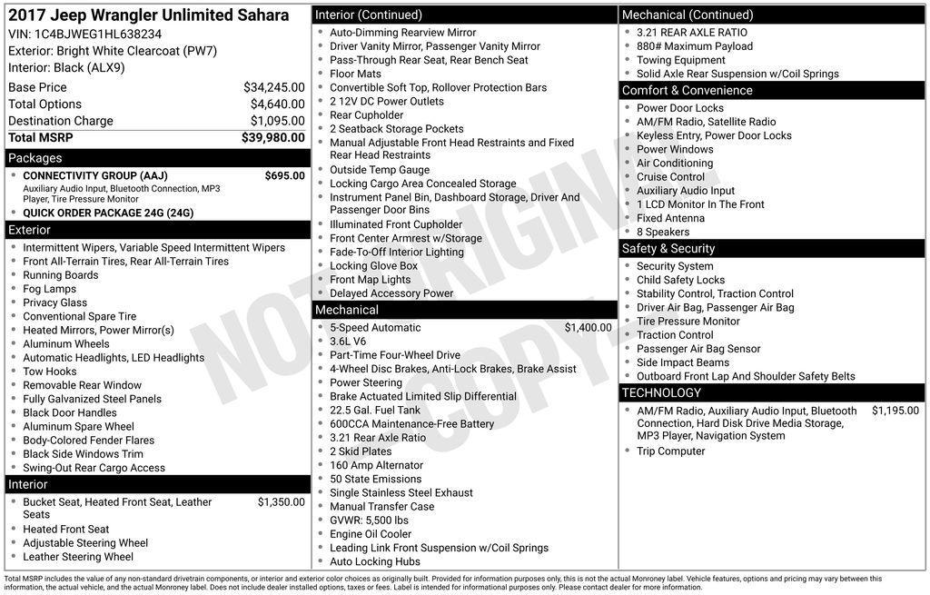 used 2017 Jeep Wrangler Unlimited car, priced at $14,998