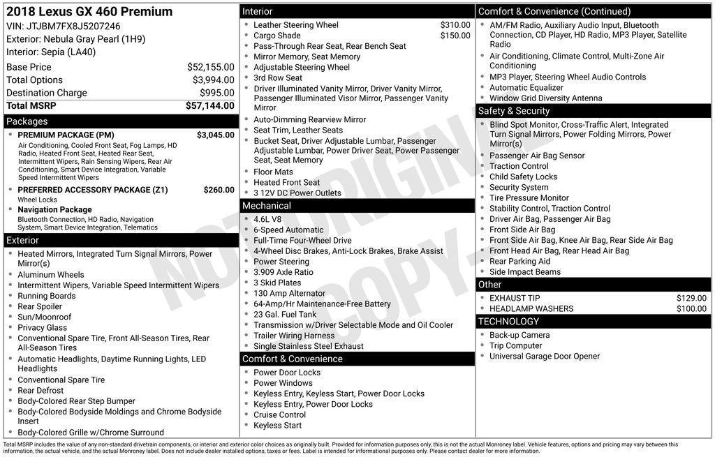 used 2018 Lexus GX 460 car, priced at $24,620