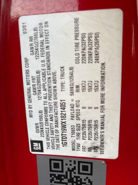 used 2001 GMC Sonoma car, priced at $9,999