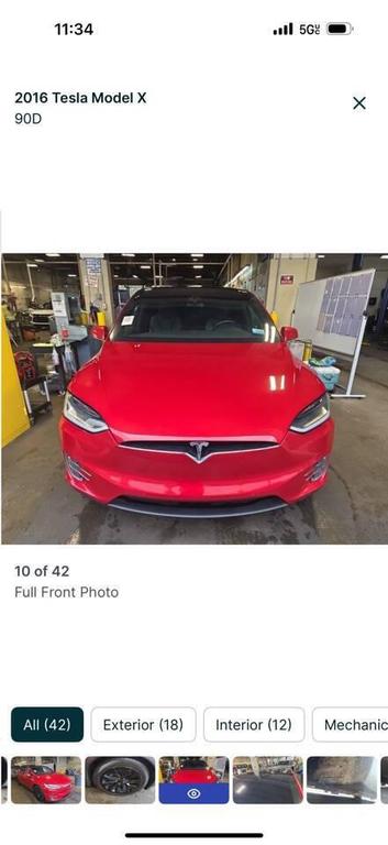 used 2016 Tesla Model X car, priced at $19,999