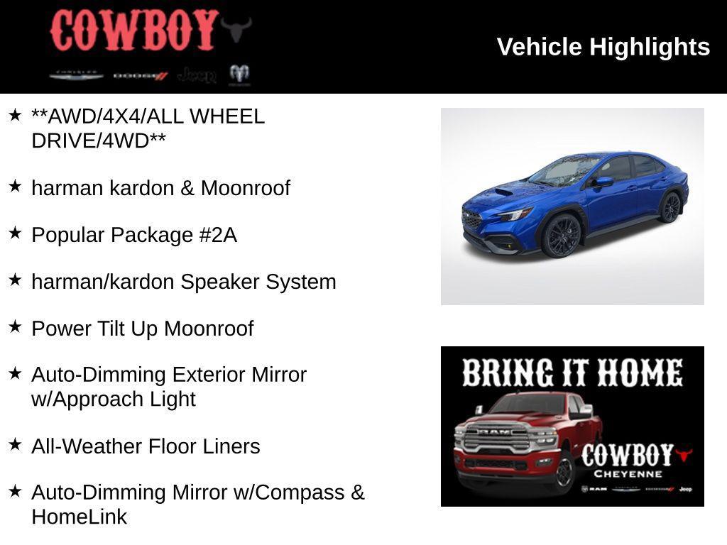 used 2024 Subaru WRX car, priced at $34,795