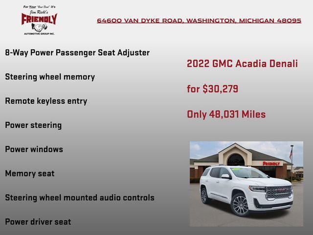 used 2022 GMC Acadia car, priced at $30,279