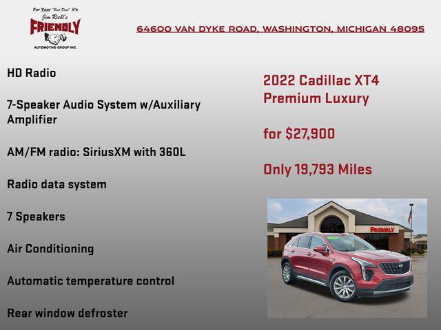 used 2022 Cadillac XT4 car, priced at $27,900