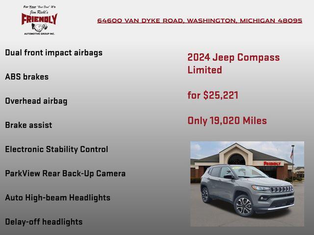 used 2024 Jeep Compass car, priced at $25,221