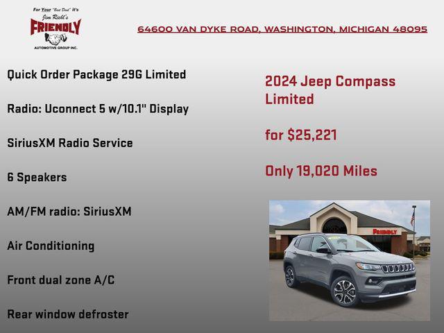 used 2024 Jeep Compass car, priced at $25,221