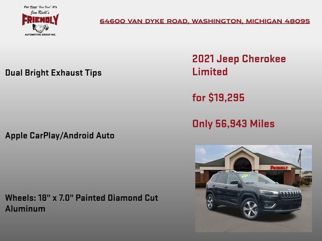 used 2021 Jeep Cherokee car, priced at $19,295