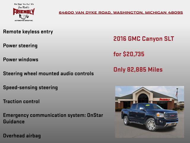 used 2016 GMC Canyon car, priced at $20,735