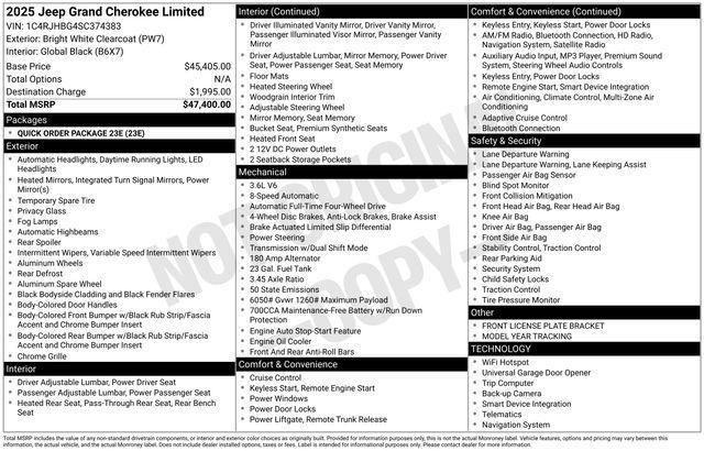 new 2025 Jeep Grand Cherokee car, priced at $36,964