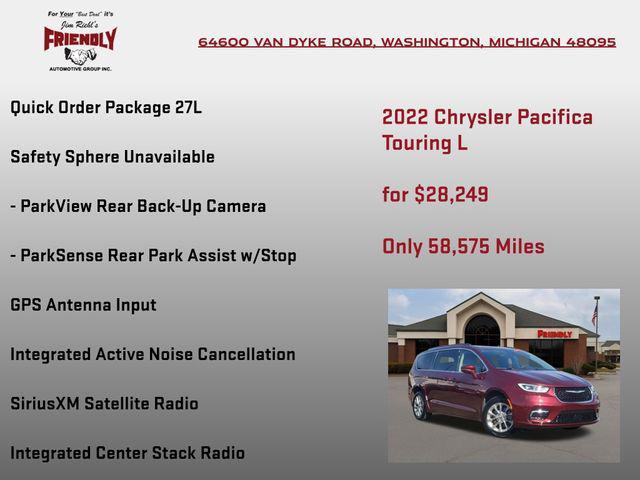 used 2022 Chrysler Pacifica car, priced at $28,249