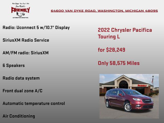 used 2022 Chrysler Pacifica car, priced at $28,249