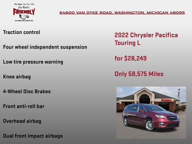 used 2022 Chrysler Pacifica car, priced at $28,249