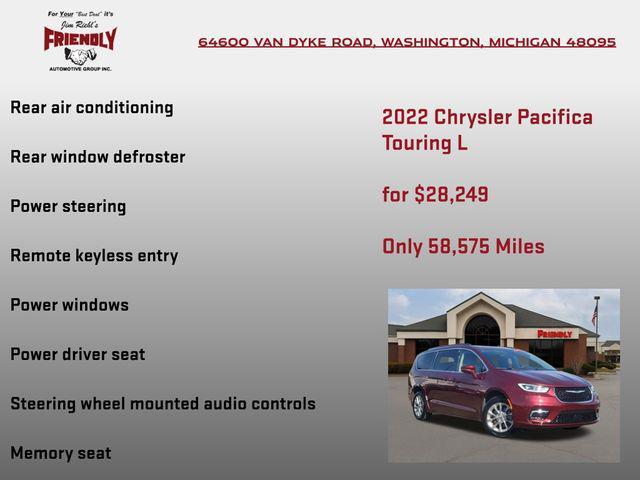 used 2022 Chrysler Pacifica car, priced at $28,249