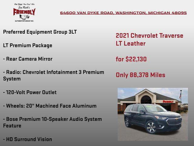 used 2021 Chevrolet Traverse car, priced at $22,130