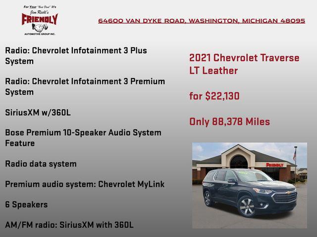 used 2021 Chevrolet Traverse car, priced at $22,130