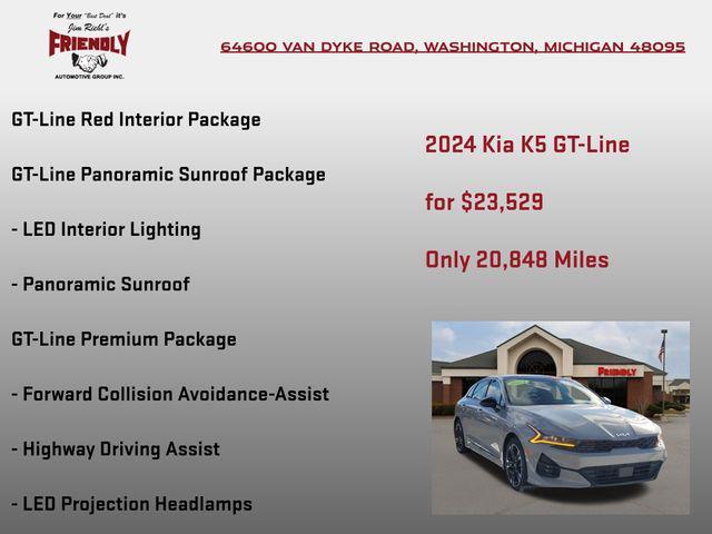 used 2024 Kia K5 car, priced at $23,529