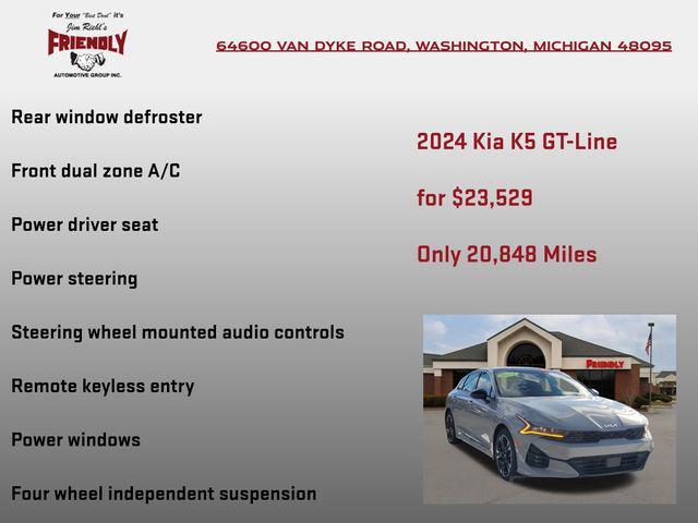 used 2024 Kia K5 car, priced at $23,529