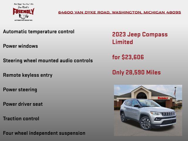 used 2023 Jeep Compass car, priced at $23,606