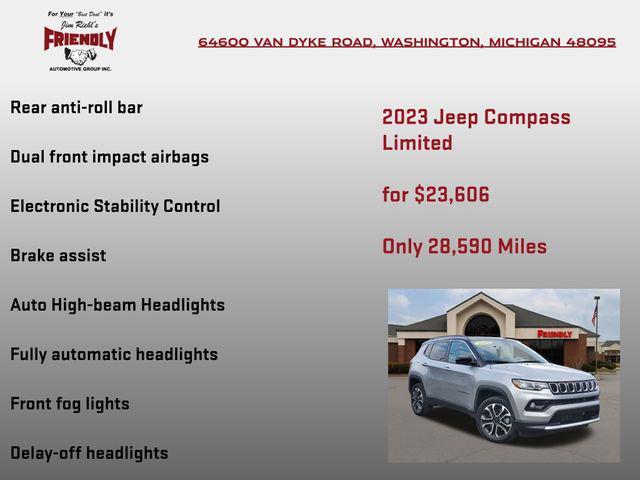 used 2023 Jeep Compass car, priced at $23,606