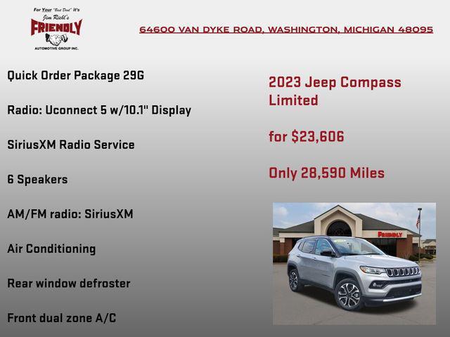 used 2023 Jeep Compass car, priced at $23,606