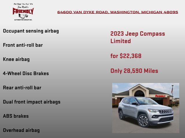 used 2023 Jeep Compass car, priced at $22,368