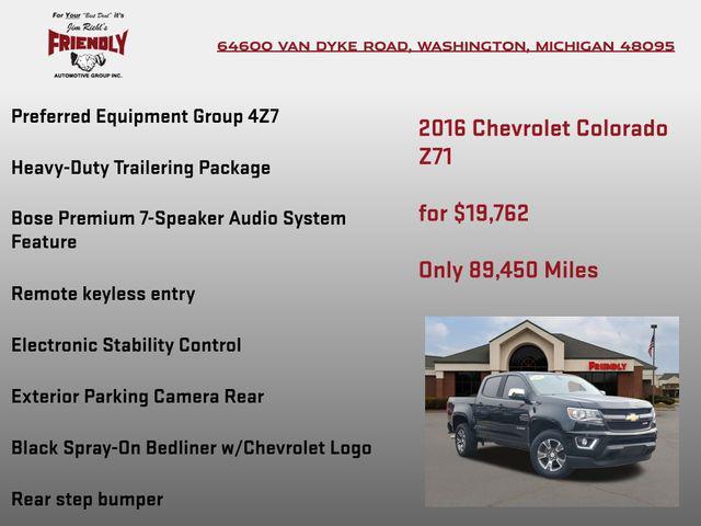 used 2016 Chevrolet Colorado car, priced at $19,762