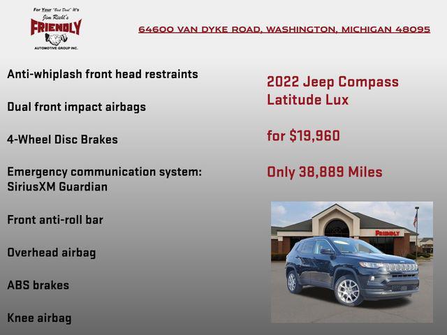 used 2022 Jeep Compass car, priced at $19,960