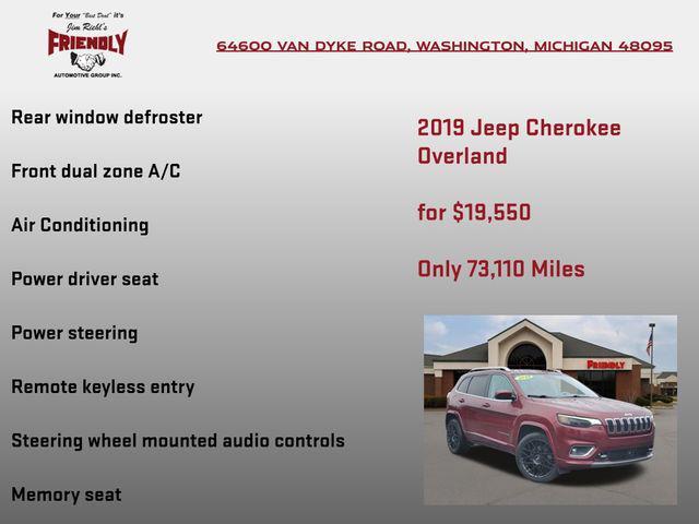 used 2019 Jeep Cherokee car, priced at $19,550