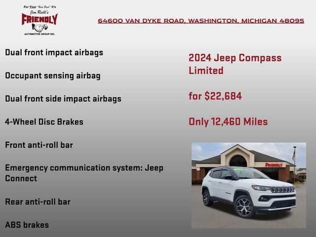 used 2024 Jeep Compass car, priced at $22,684