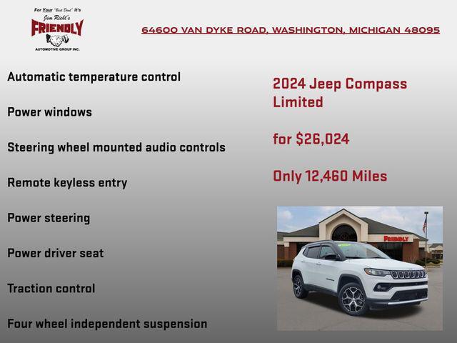 used 2024 Jeep Compass car, priced at $26,024