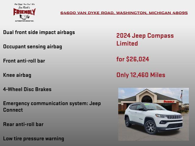 used 2024 Jeep Compass car, priced at $26,024