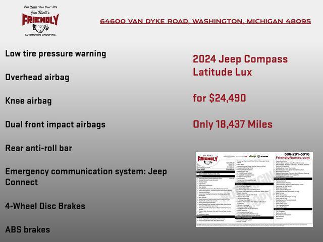 used 2024 Jeep Compass car, priced at $24,490
