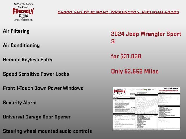 used 2024 Jeep Wrangler car, priced at $31,038