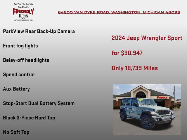 used 2024 Jeep Wrangler car, priced at $30,947
