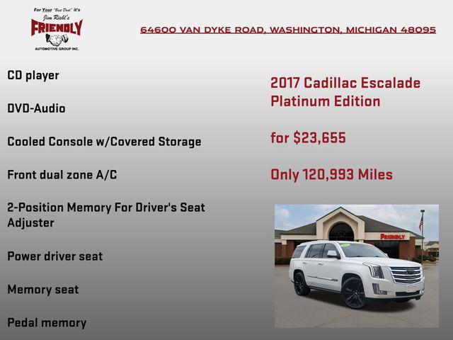used 2017 Cadillac Escalade car, priced at $23,479