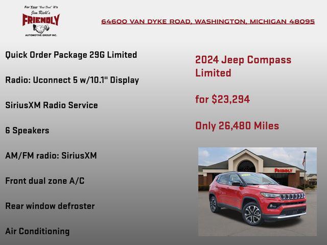 used 2024 Jeep Compass car, priced at $23,294