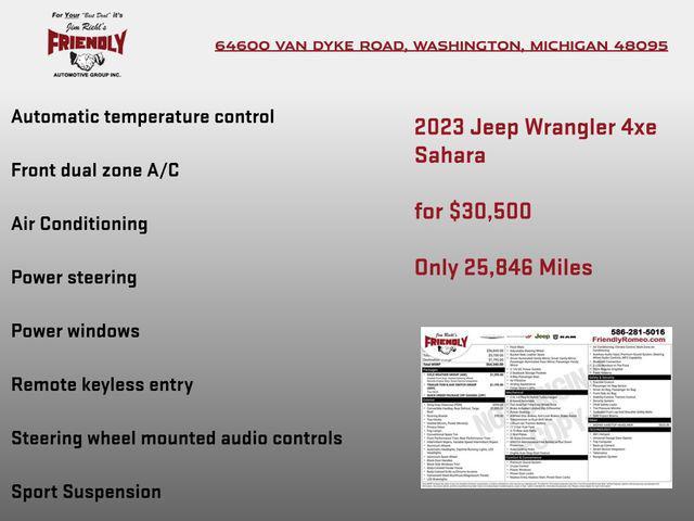 used 2023 Jeep Wrangler 4xe car, priced at $30,500