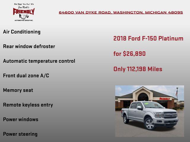 used 2018 Ford F-150 car, priced at $26,890