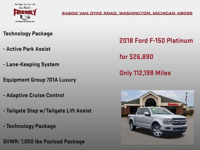 used 2018 Ford F-150 car, priced at $26,890