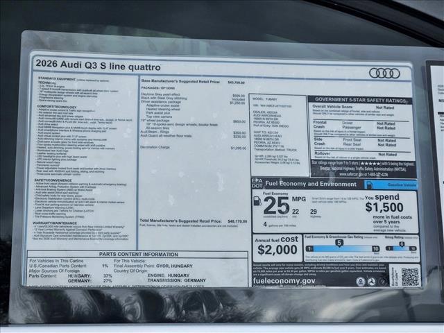 new 2026 Audi Q3 car, priced at $48,969
