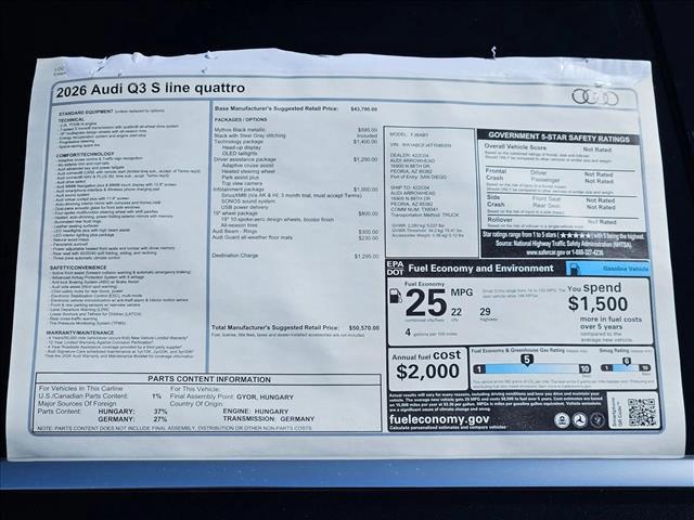 new 2026 Audi Q3 car, priced at $51,369