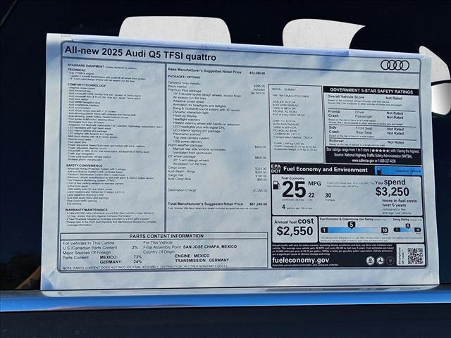 new 2025 Audi Q5 car, priced at $55,995