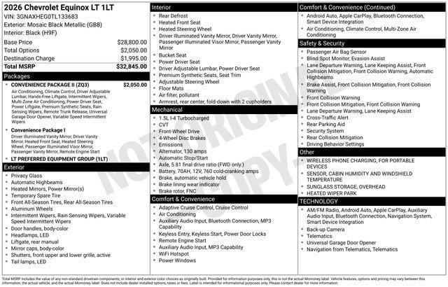 used 2026 Chevrolet Equinox car, priced at $30,661