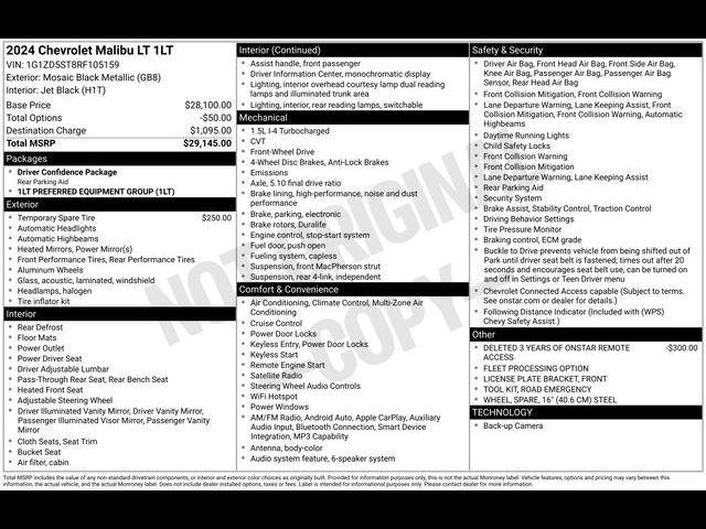 used 2024 Chevrolet Malibu car, priced at $19,338